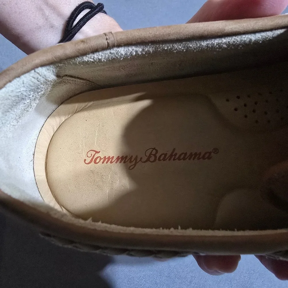 Tommy Bahama Brody Boat Shoes Mens 10 M Tan Brown Leather TFM00246-042